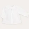 Pepa London Hand Smocked Collar Long Sleeve Blouse In Baby Pink (0-12mths)
