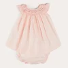 Pepa London Hand Smocked Sleeveless Dress With Bloomers in Pink (1-12mths)