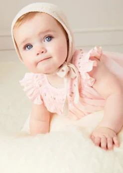 Pepa London Hand Smocked Sleeveless Dress With Bloomers in Pink (1-12mths)