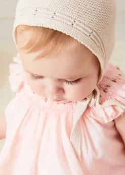 Pepa London Hand Smocked Sleeveless Dress With Bloomers in Pink (1-12mths)