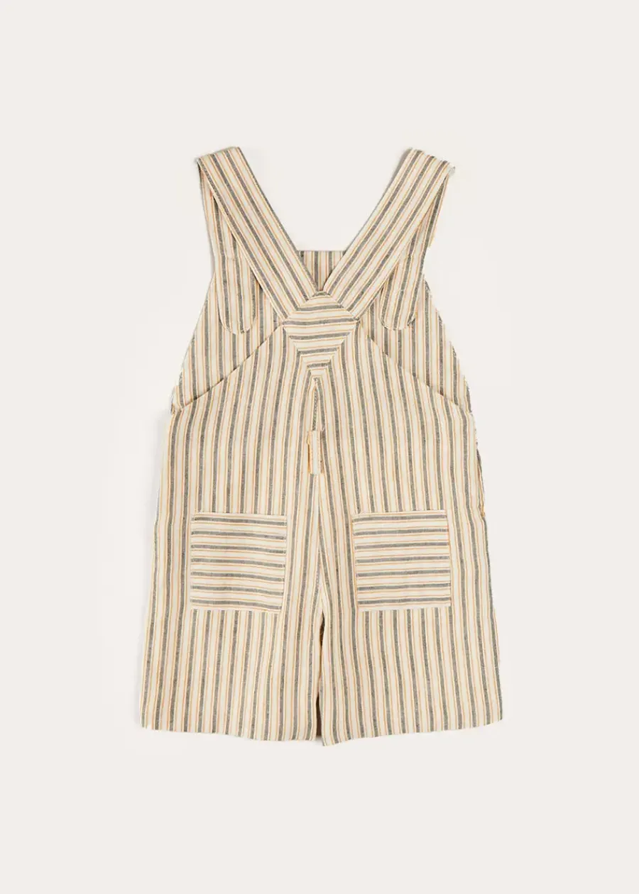 BOY Pepa London Holland Striped Pocket Front Dungarees in Green (18mths-4yrs)