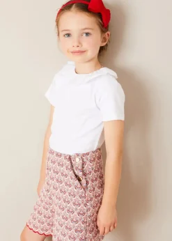 Pepa London Iris Jacquard Button Detail Shorts in Red (4-12yrs)