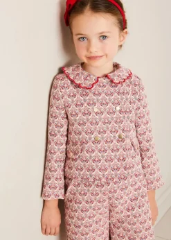 Pepa London Iris Jacquard Button Detail Shorts in Red (4-12yrs)