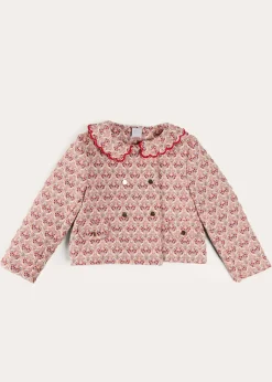 Pepa London Iris Jacquard Statement Collar Jacket in Red (4-12yrs)
