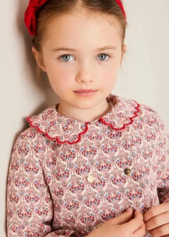 Pepa London Iris Jacquard Statement Collar Jacket in Red (4-12yrs)