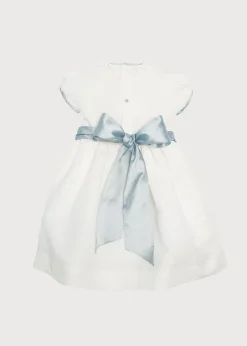 Pepa London Ivory Hand Smocked Occasion Dress with Blue Details (6mths-8yrs)
