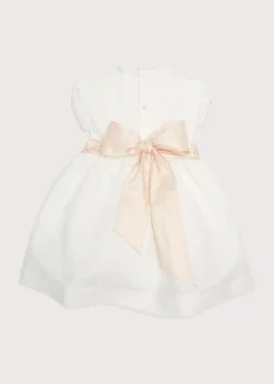 Pepa London Ivory Hand Smocked Occasion Dress with Pink Details (6mths-10yrs)