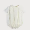 BOY Pepa London Ivory Panelled Christening Romper (3mths-2yrs)