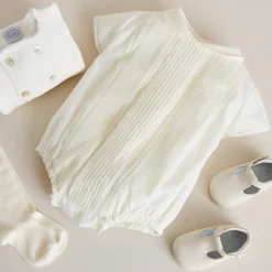 BOY Pepa London Ivory Panelled Christening Romper (3mths-2yrs)