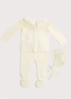 BOY Pepa London Knitted Celebration Set in Off-White (1-12mths)