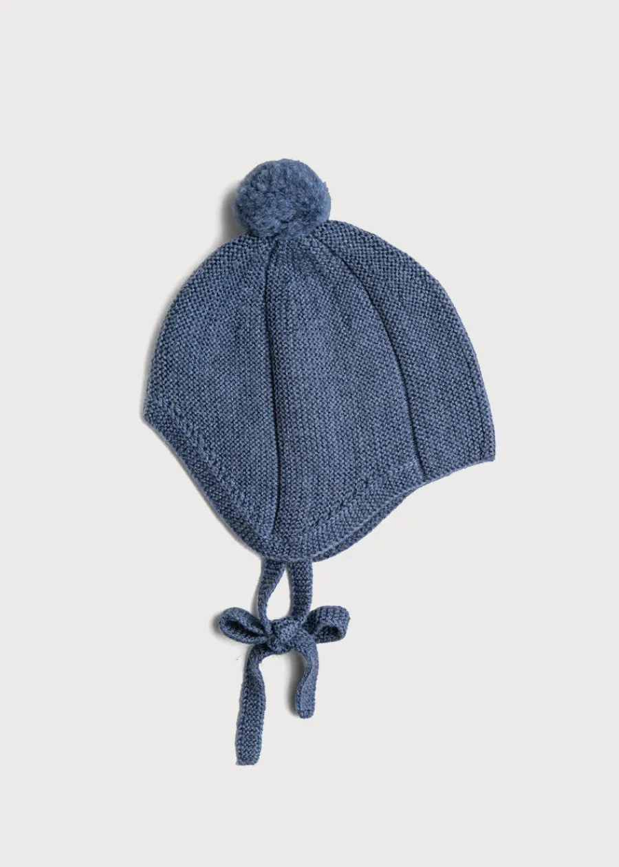 BOY Pepa London Knitted Merino Wool Winter Bonnet in Blue (S-L)