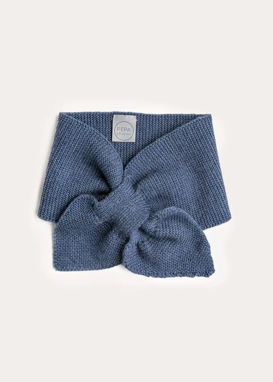 BOY Pepa London Knitted Merino Wool Winter Scarf in Blue (S-M)
