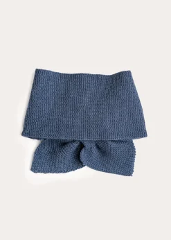 BOY Pepa London Knitted Merino Wool Winter Scarf in Blue (S-M)