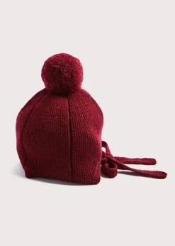 BOY Pepa London Knitted Merino Wool Winter Bonnet in Burgundy (S-L)
