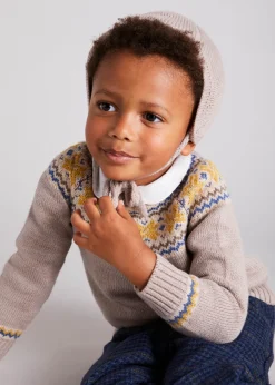 BOY Pepa London Knitted Merino Wool Winter Bonnet in Oatmeal (S-L)