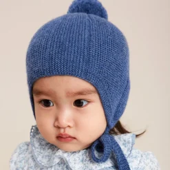 BOY Pepa London Knitted Merino Wool Winter Bonnet in Blue (S-L)