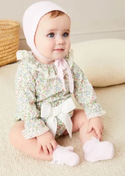 BOY Pepa London Lace Detail Knitted Bonnet in Pink (1-12mths)
