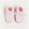 BOY Pepa London Lace Detail Knitted Booties in Pink