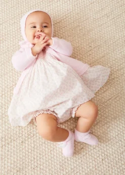 BOY Pepa London Lace Detail Knitted Booties in Pink