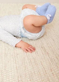 BOY Pepa London Lace Detail Knitted Booties in Blue