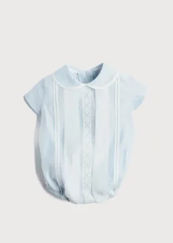 BOY Pepa London Lace Detail Peter Pan Collar Romper in Pale Blue (3mths-2yrs)