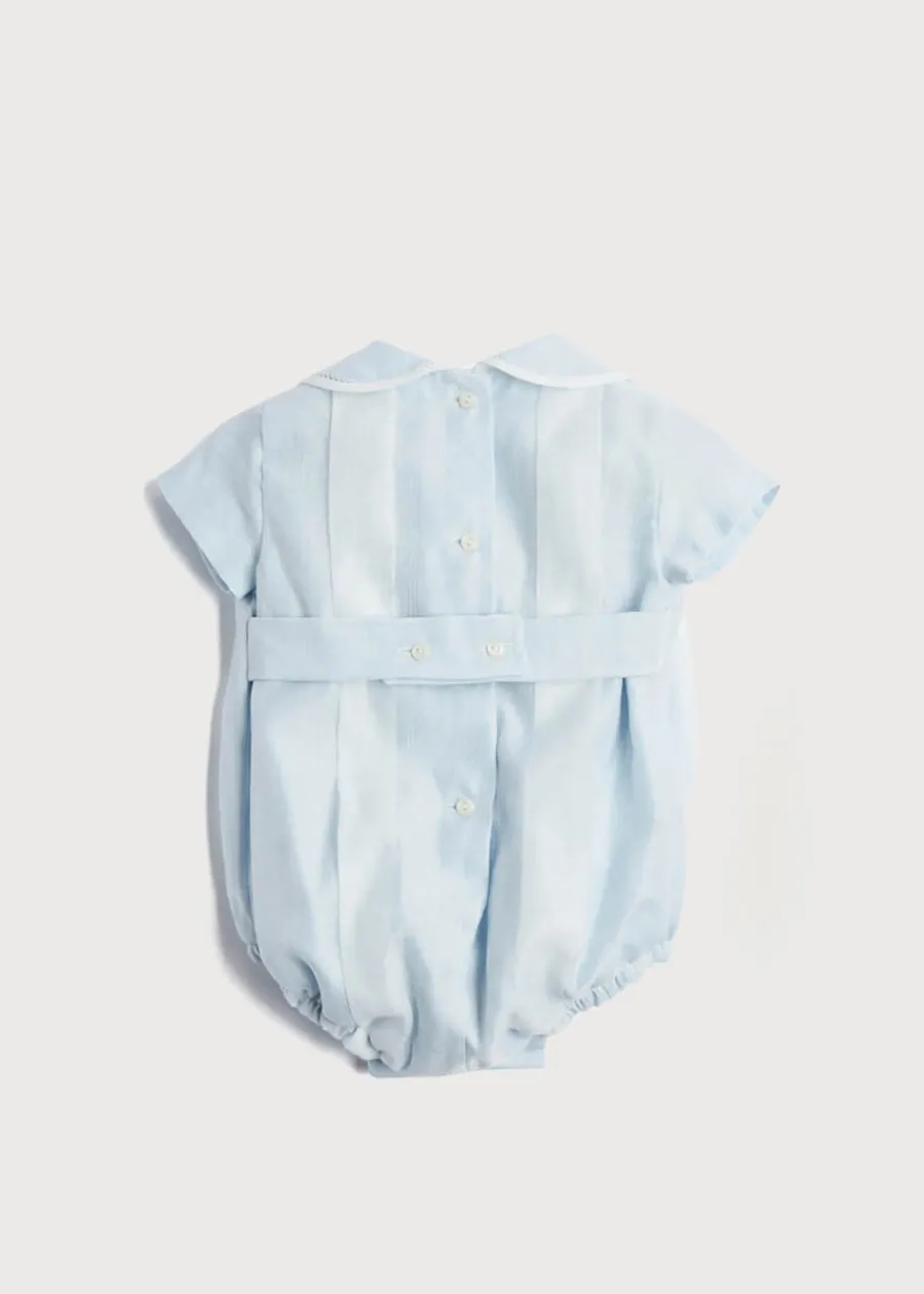 BOY Pepa London Lace Detail Peter Pan Collar Romper in Pale Blue (3mths-2yrs)