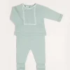 BOY Pepa London Lace Trim Knitted Set in Green (1-12mths)