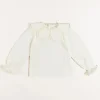 Pepa London Lace Trim Petal Collar Top in Cream (3-10yrs)