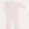 Pepa London Lace Trim Ruffle Collar Knitted Set in Pink (1-12mths)