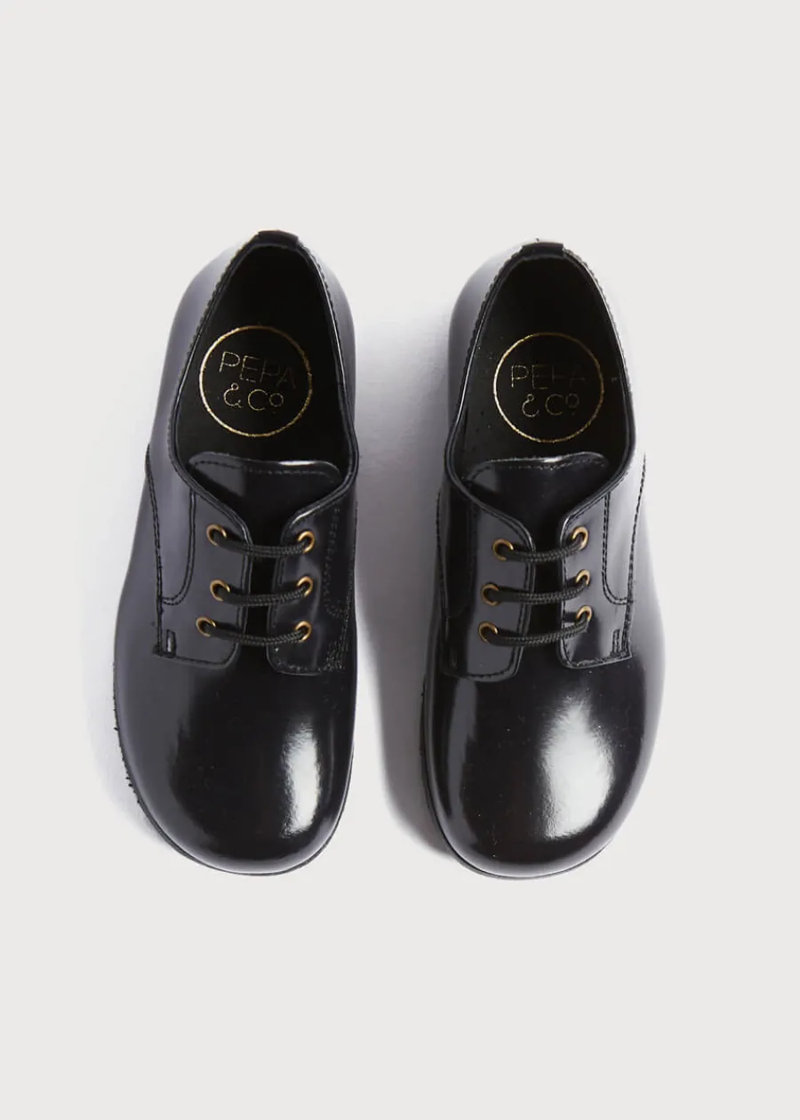 BOY Pepa London Leather Lace-Up Black Shoes (25-33EU)