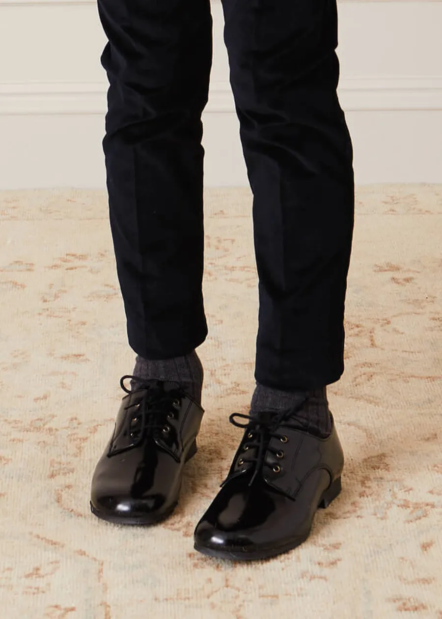 BOY Pepa London Leather Lace-Up Black Shoes (25-33EU)