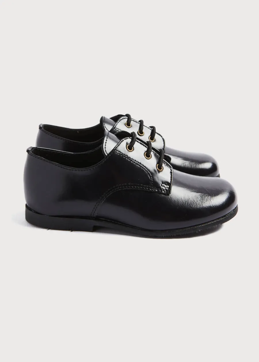 BOY Pepa London Leather Lace-Up Black Shoes (25-33EU)