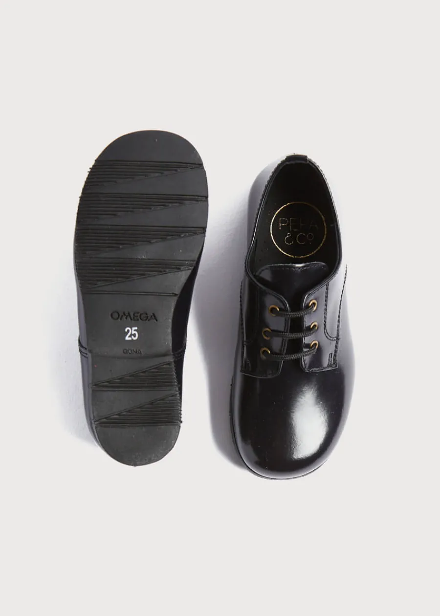 BOY Pepa London Leather Lace-Up Black Shoes (25-33EU)