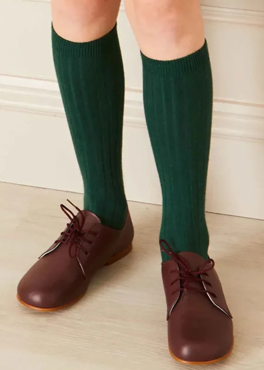 BOY Pepa London Leather Lace-Up Burgundy Shoes (20-34EU)