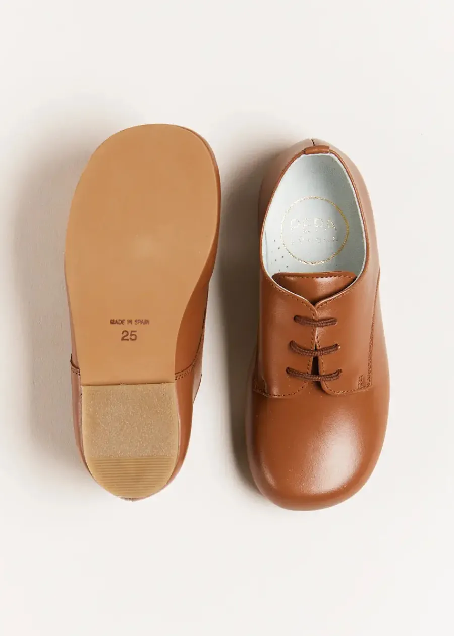 BOY Pepa London Leather Lace-Up Shoes in Brown (20-34EU)