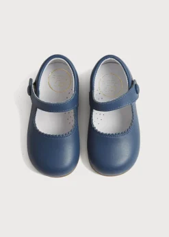 Pepa London Leather Mary Jane Baby Shoes in French Blue (20-26EU)