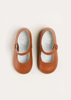 Pepa London Leather Mary Jane Baby Shoes in Brown (20-26EU)