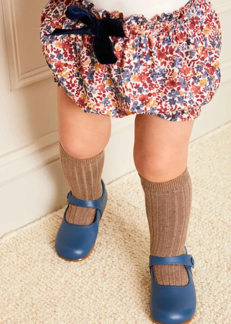 Pepa London Leather Mary Jane Baby Shoes in French Blue (20-26EU)