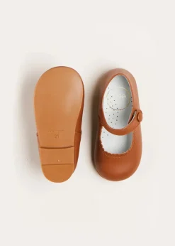 Pepa London Leather Mary Jane Baby Shoes in Brown (20-26EU)