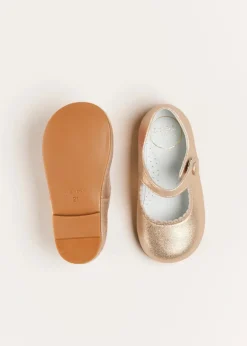 Pepa London Leather Mary Jane Baby Shoes in Gold (20-26EU)