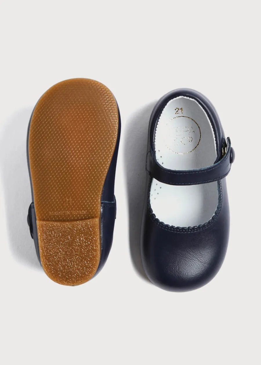 Pepa London Leather Mary Jane Baby Shoes in Navy (20-24EU)