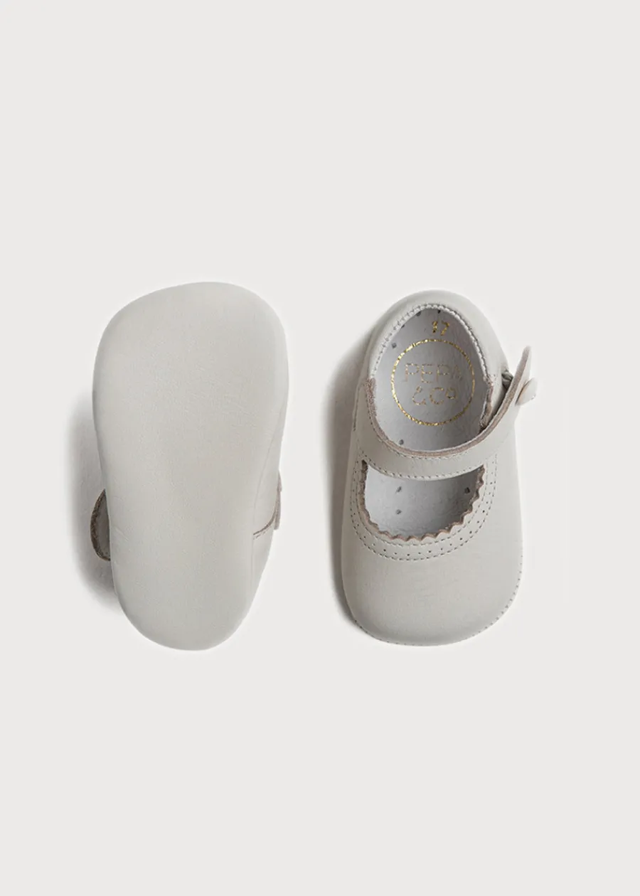 BOY Pepa London Leather Mary Jane Pram Shoes in Ivory (17-20EU)
