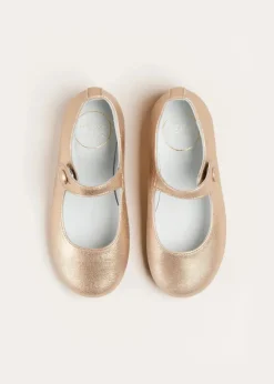 Pepa London Leather Mary Jane Shoes in Gold (24-34EU)