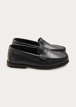 BOY Pepa London Leather Moccasins In Navy (25-34EU)