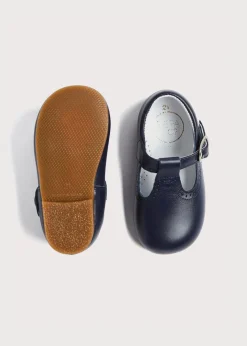 BOY Pepa London Leather T Bar Baby Shoes in Navy (20-26EU)