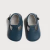 BOY Pepa London Leather T-Bar Pram Shoes in Classic Blue (17-20EU)