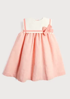 Pepa London Linen Blend Trapeze Dress in Peach Orange (12mths-10yrs)