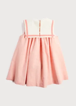Pepa London Linen Blend Trapeze Dress in Peach Orange (12mths-10yrs)