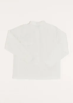 BOY Pepa London Linen Mao Collar Long Sleeve Shirt in White (12mths-10yrs)