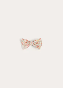 BOY Pepa London Mabel Floral Small Bow Hair Clip in Coral
